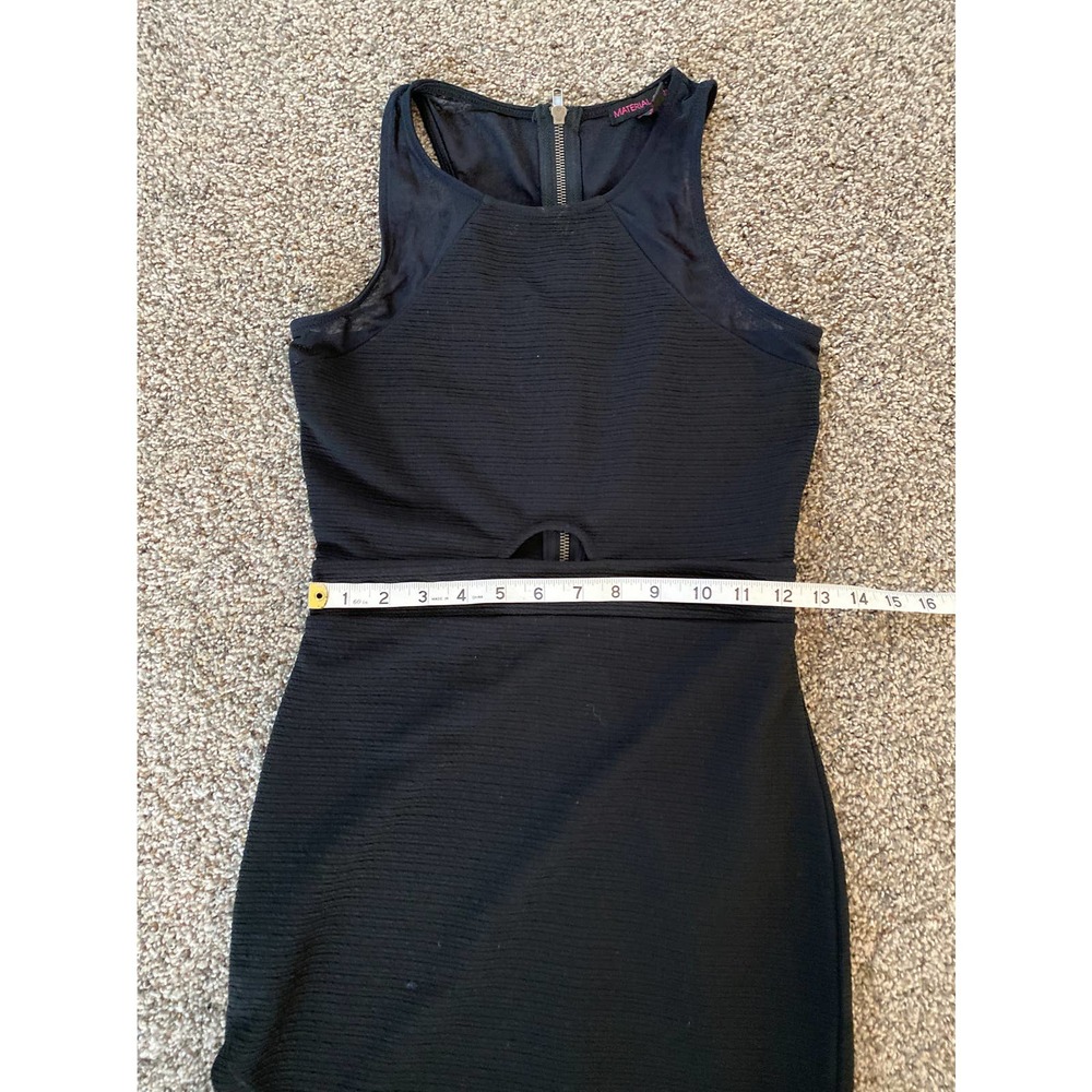 Material Girl Black Sleeveless Sheer Back/Straps Zipper Back Dress - M - Picture 4 of 5